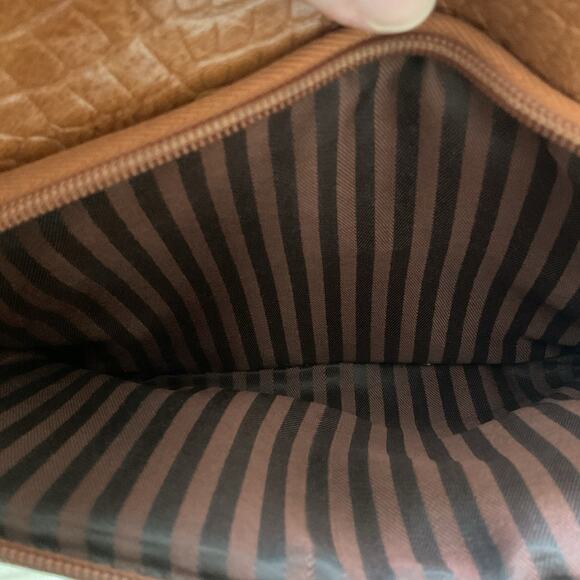 Jack Georges Bag Buffalo Leather Croc Hornback City Crossbody Zippered Handmade - Picture 7 of 7